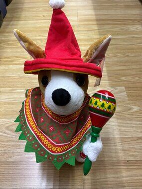 Holiday Dog Plush with Maracas Christmas Fiesta Puppy Stuffed Animal NWT